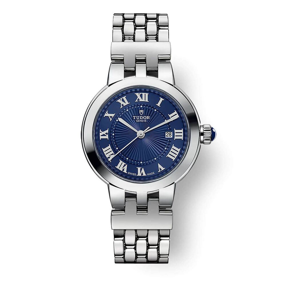 TUDOR Clair De Rose 30mm Blue Dial Roman Numerals Steel Bracelet Watch