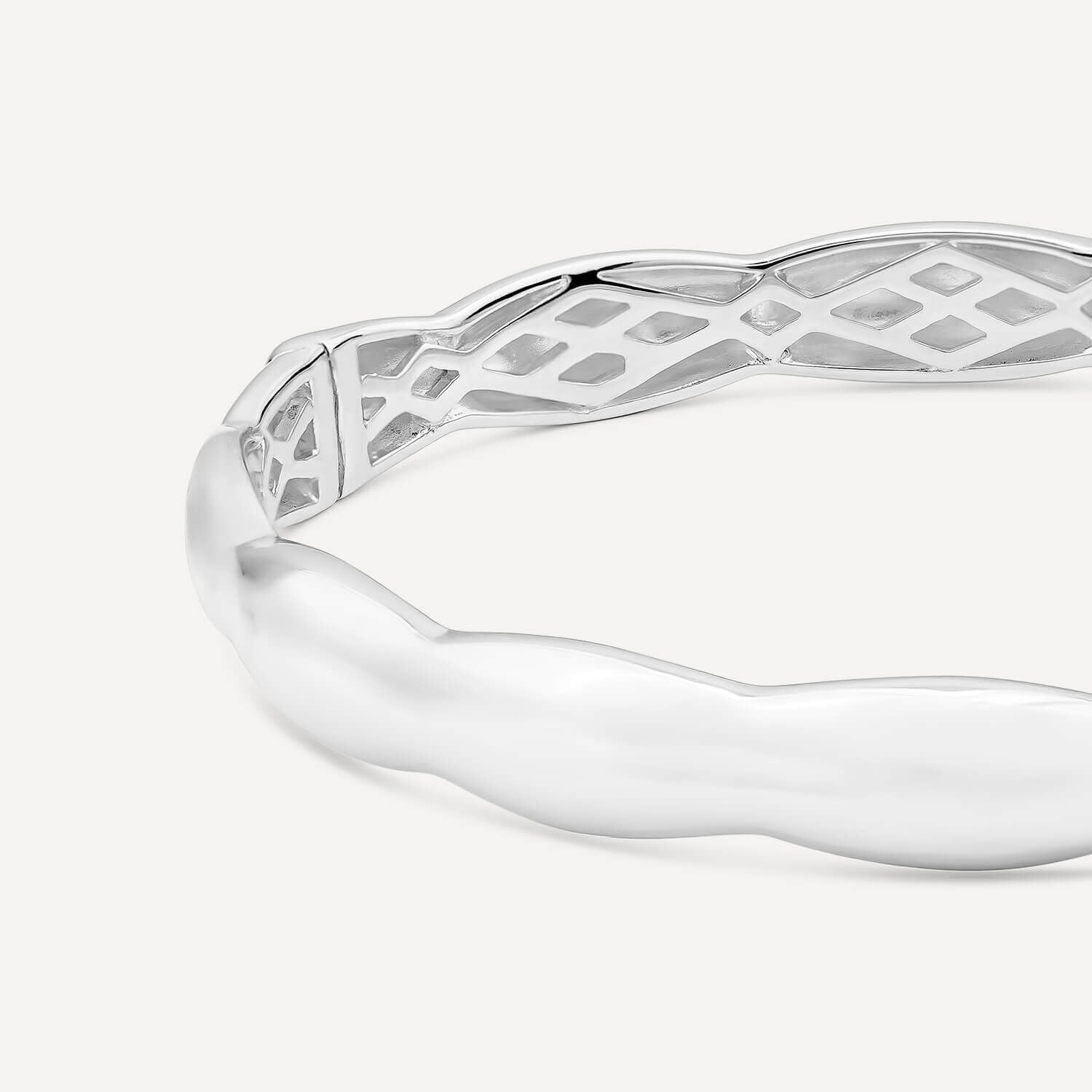 Sterling Silver Polished Wave Bangle