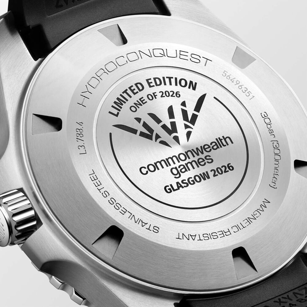 Longines Hydroconquest Commonwealth Games 2026 42mm Teal Dial Black Rubber Strap Watch
