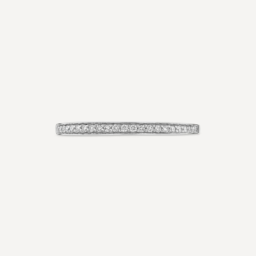 18ct White Gold Northern Star 0.18ct  Wedding Ring