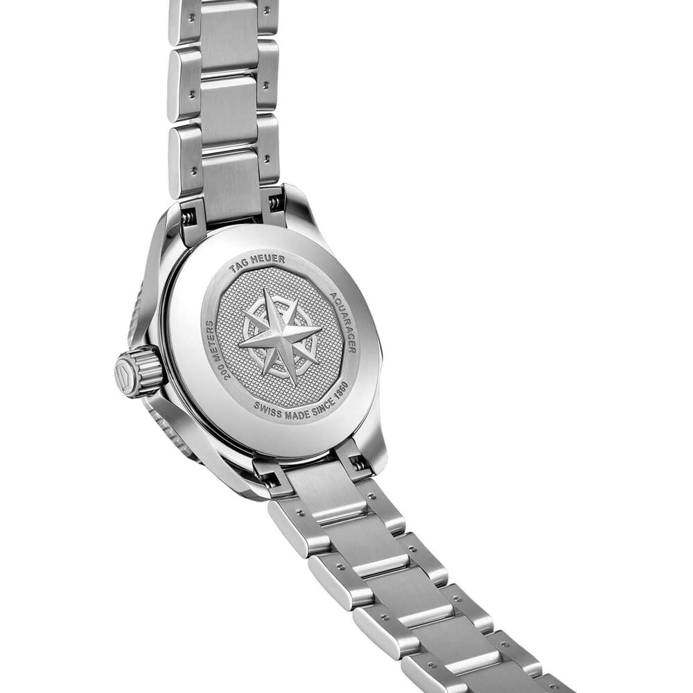 TAG Heuer Aquaracer Professional 200 Date 30mm Red MOP Dial Diamond Dots Steel Bracelet Watch image number 3