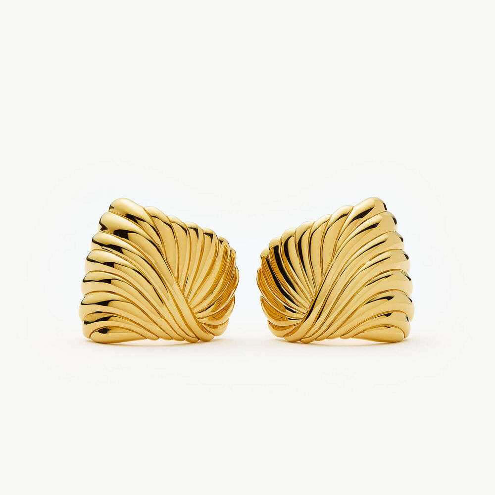 Missoma 18ct Gold Plated Brass Ripple Stud Earrings