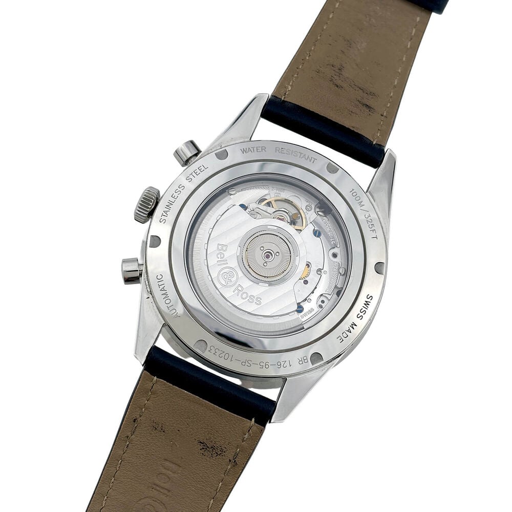 Pre-Owned Bell & Ross Vintage BR 126 Sport 43mm Black Dial Leather Strap Watch image number 3