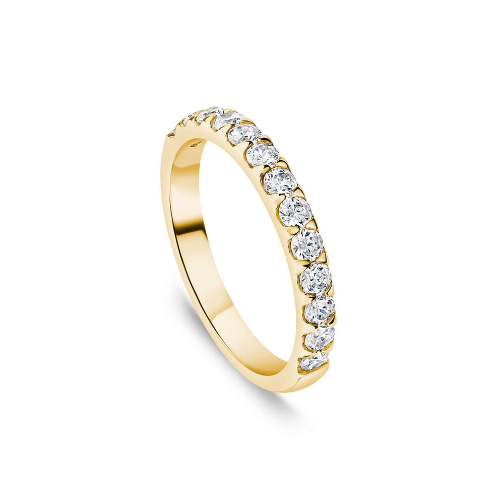 9ct Yellow Gold 2.5mm 0.45ct Diamond Triangle Claw Wedding Ring- (Special Order) image number 0