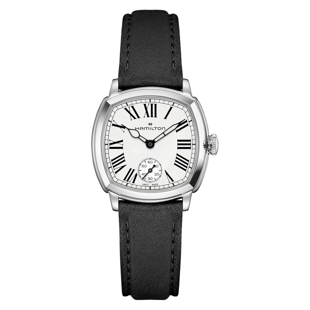 Hamilton American Classic 30mm White Dial Black Leather Strap Watch