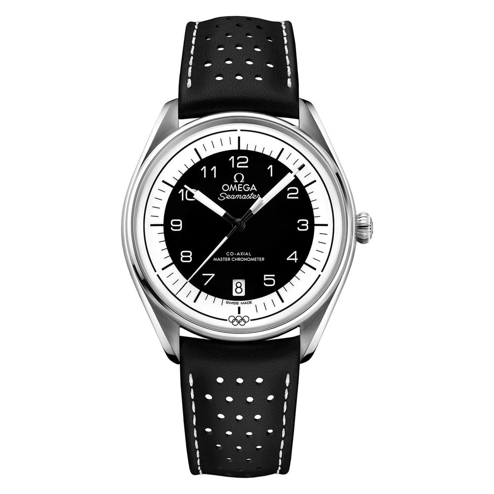 Omega Limited Edition Official Olympic Black Leather Men's Watch image number 0
