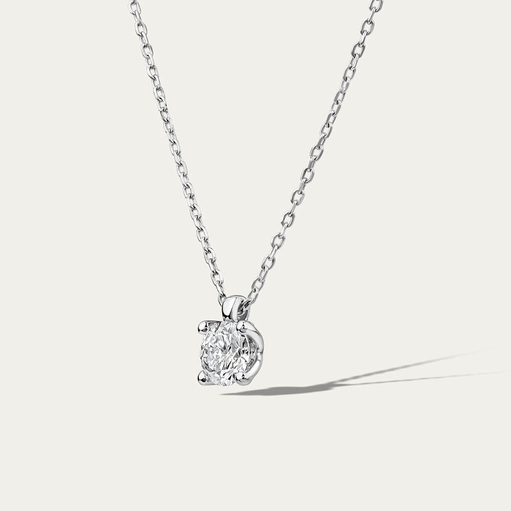 Born 9ct White Gold Lab Grown 0.50ct Diamond Round Brilliant Pendant