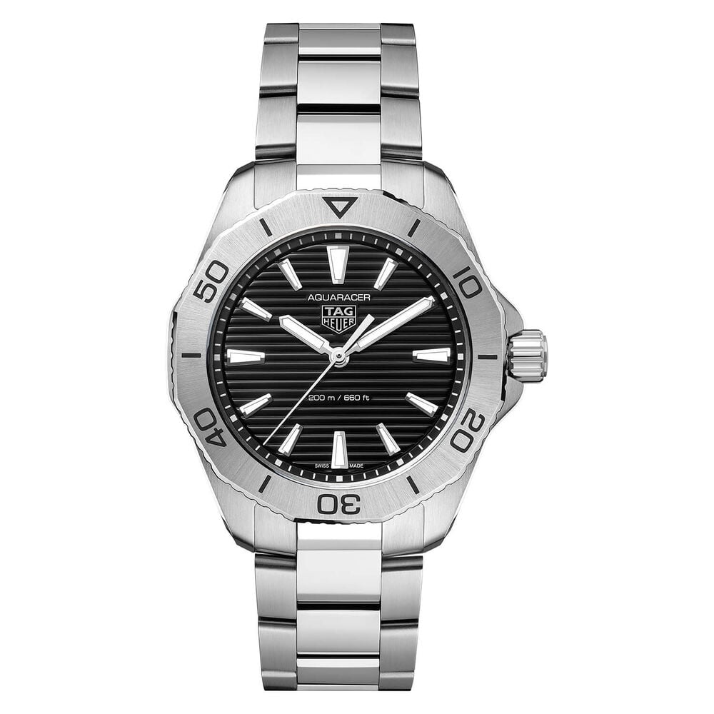TAG Heuer Aquaracer Professional 200 Quartz 40mm Black Dial Steel Case Bracelet Watch image number 0