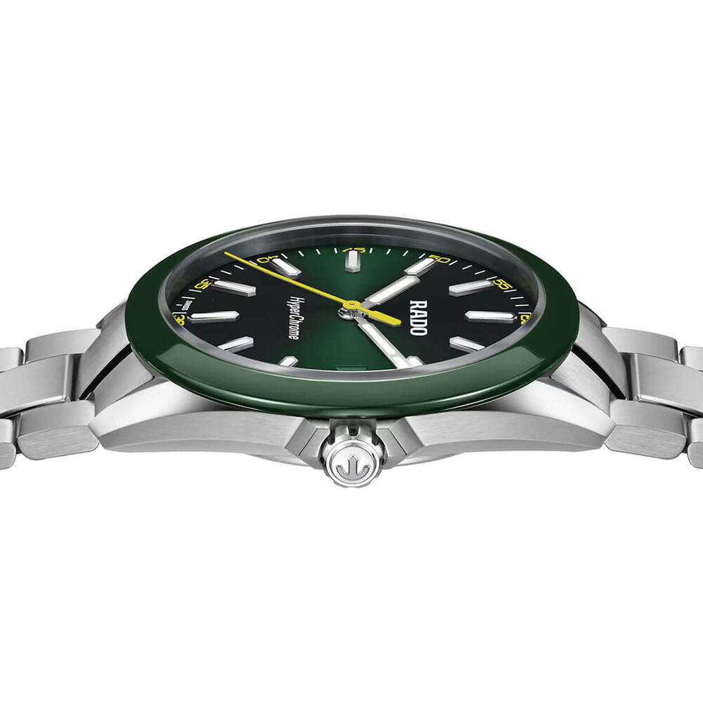 Rado HyperChrome Quartz 41.5mm Green Dial Steel Bracelet Watch image number 2