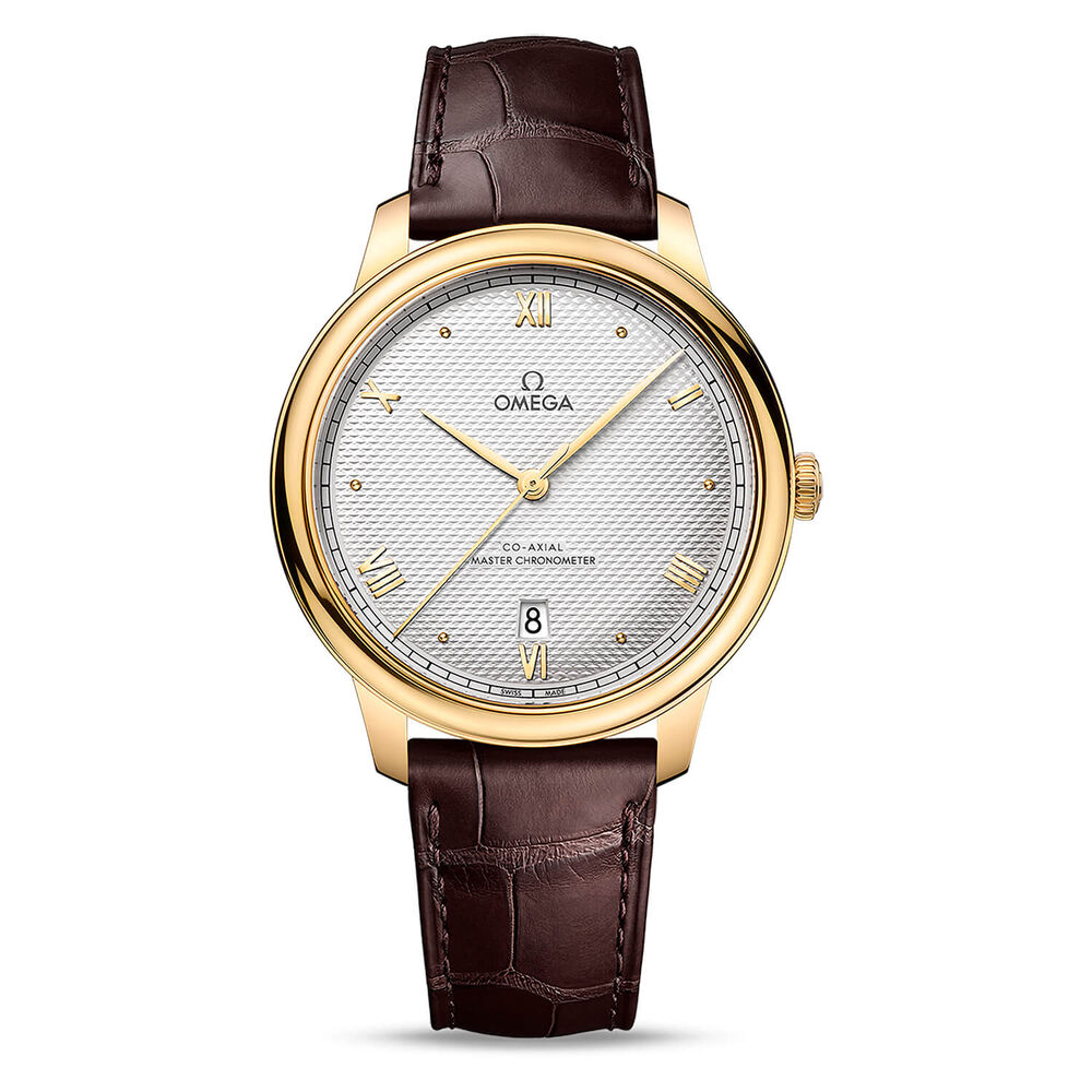 OMEGA De Ville Prestige Co-Axial Master Chronometer 40mm Silver Dial Brown Strap Watch