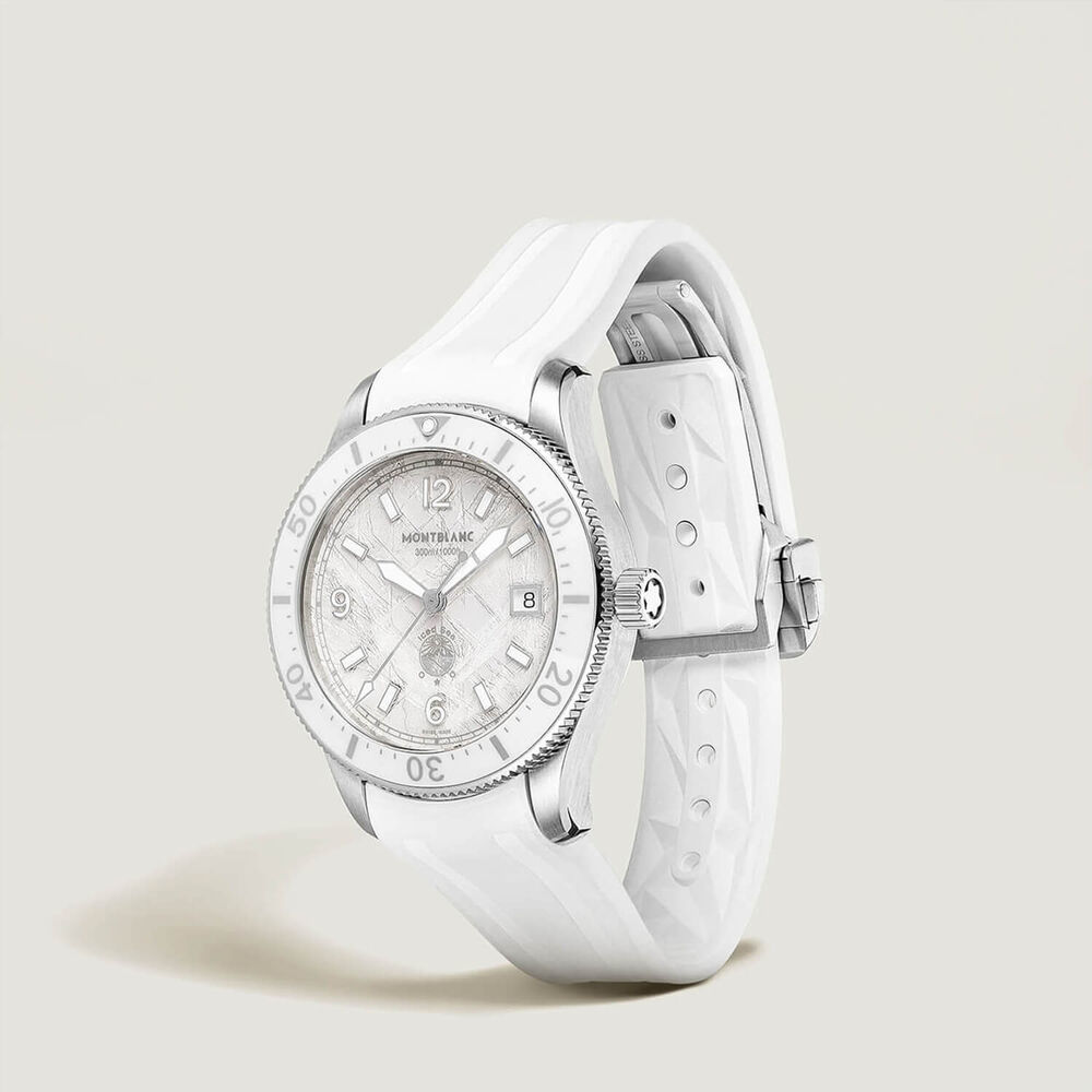 Montblanc Iced Sea Automatic Date 0 Oxygen 41mm White Dial Rubber Strap Watch