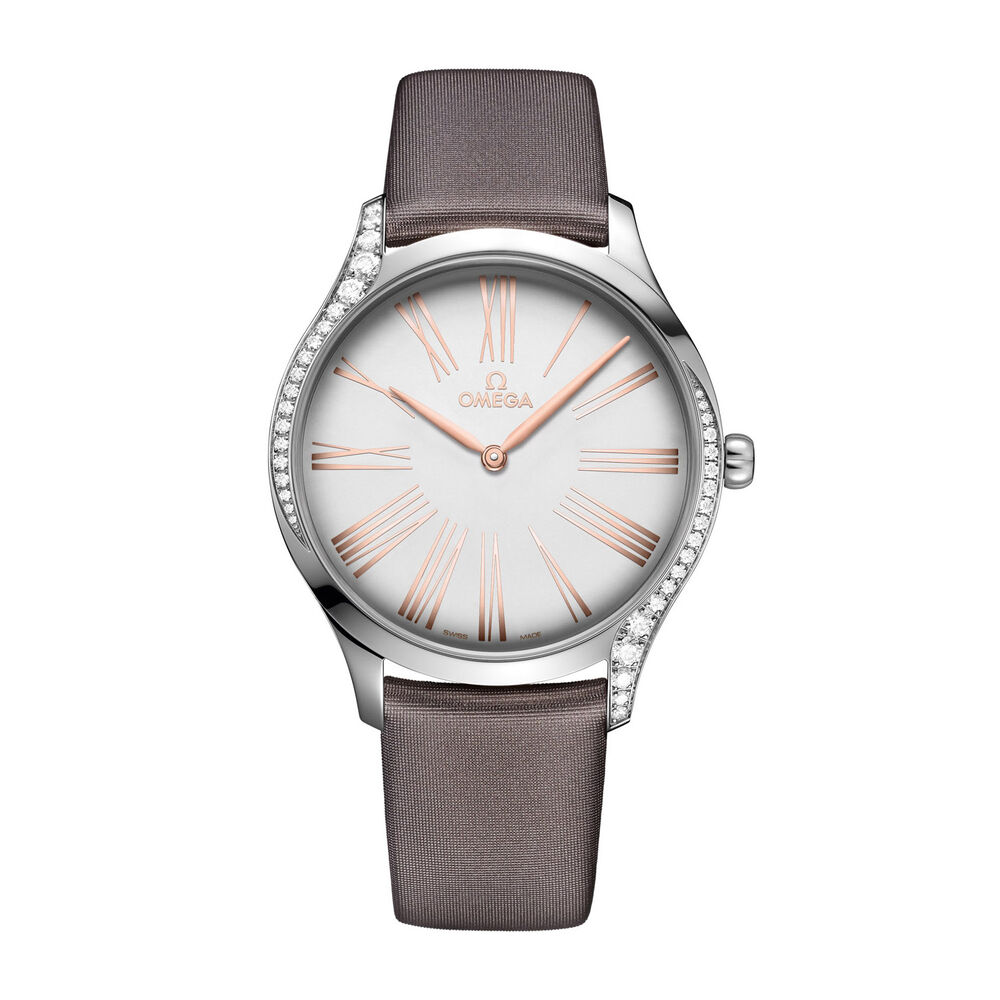 Omega Tresor Diamond Bezel Grey Fabric 39mm Ladies' Watch image number 0