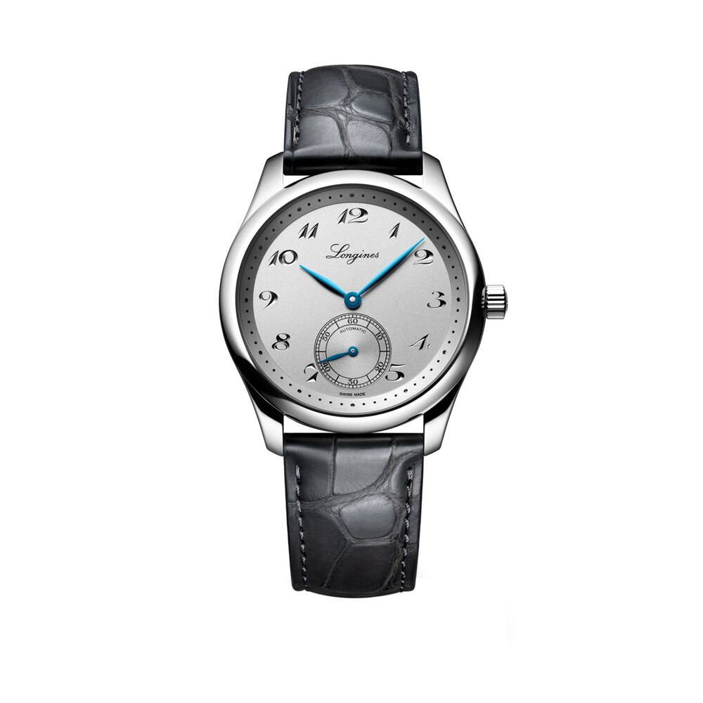 Longines Master Collection Collection 38.5mm Silver Dial Grey Leather Strap Watch image number 0