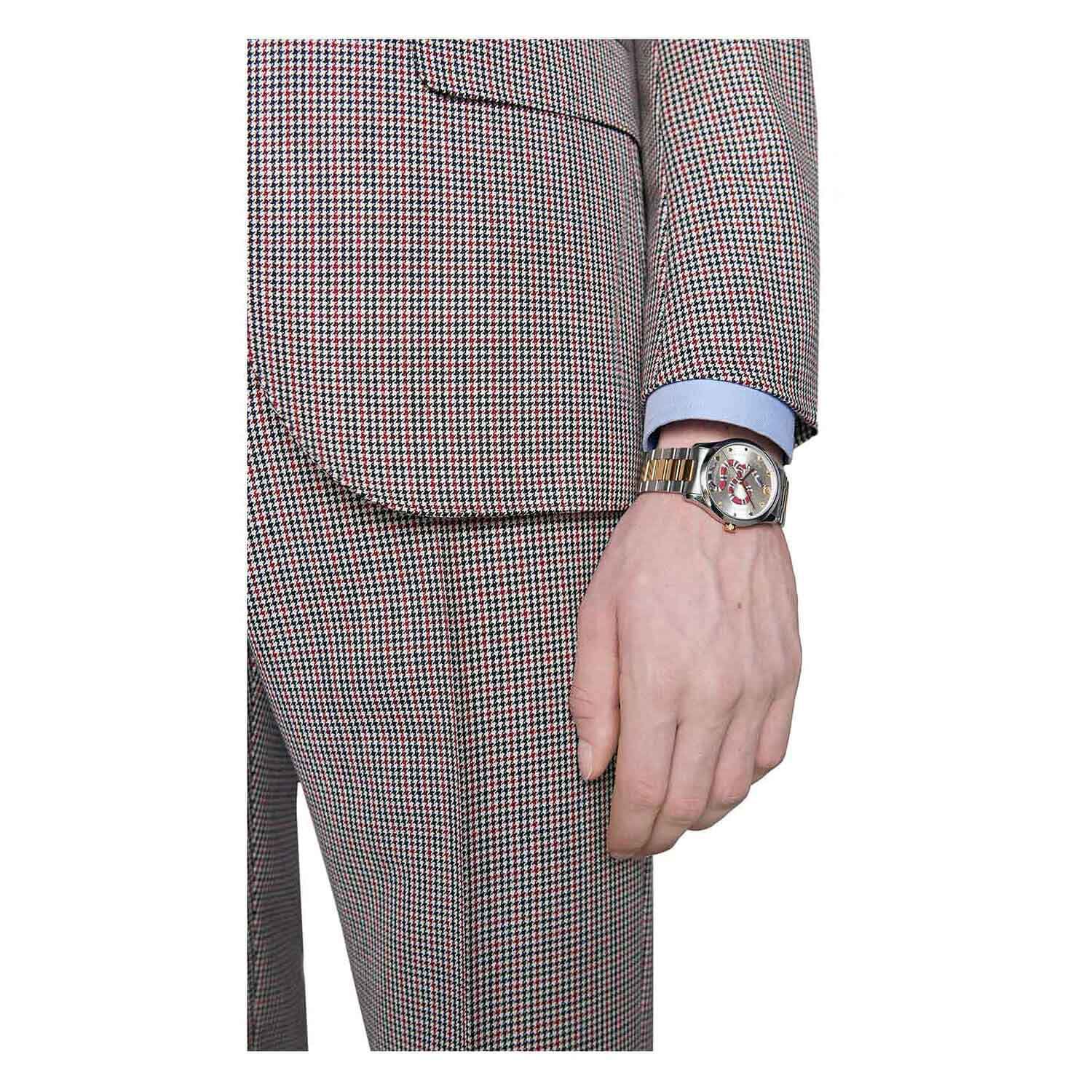 Gucci g timeless two tone sale