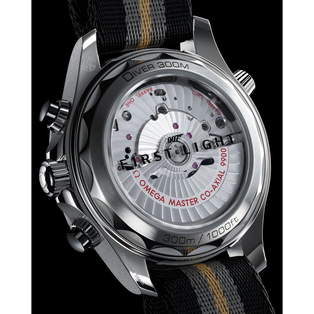 OMEGA Seamaster Diver 300M 007 First Light James Bond 44mm Black Dial NATO Strap Watch