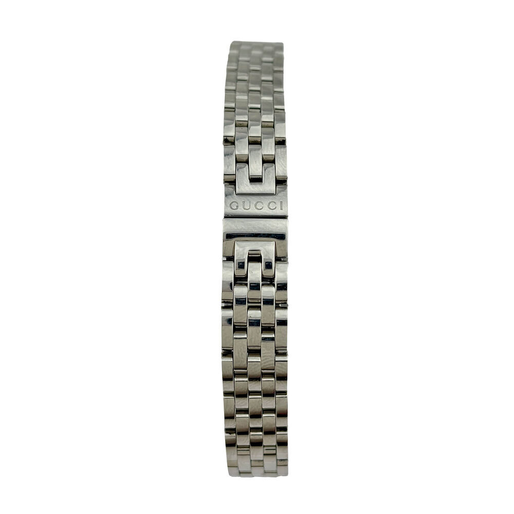 Pre-Owned Gucci G-Frame Square Black Three Diamonds Dial Steel Bracelet Watch image number 3