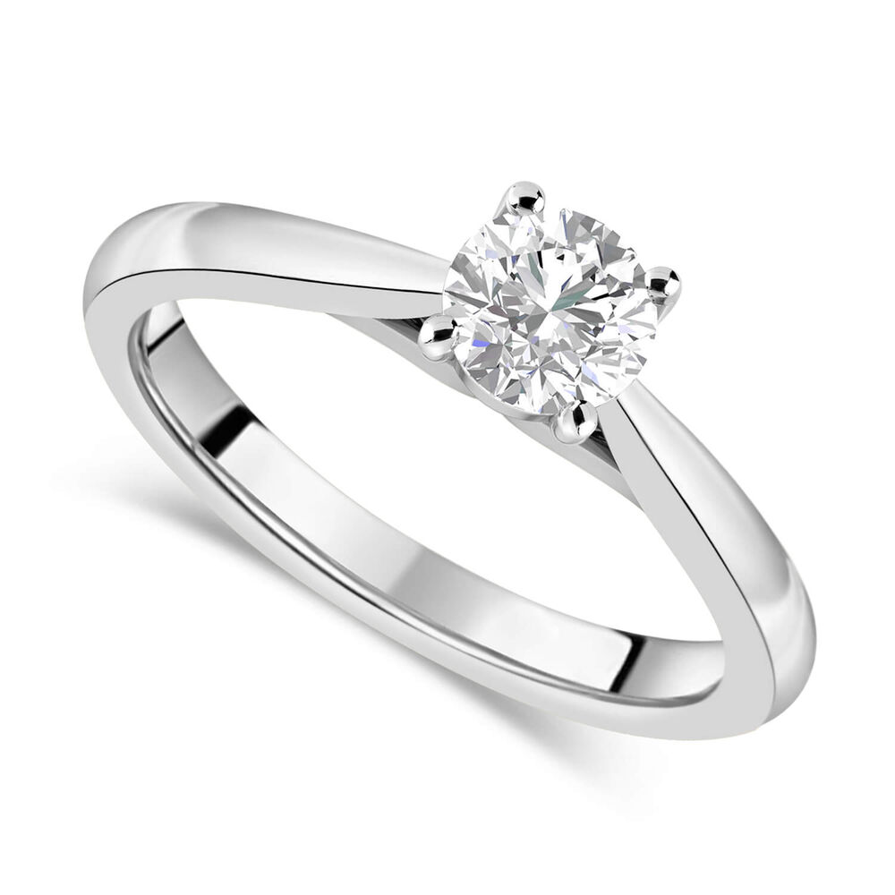 Platinum 0.60ct Round Diamond Orchid Setting Ring