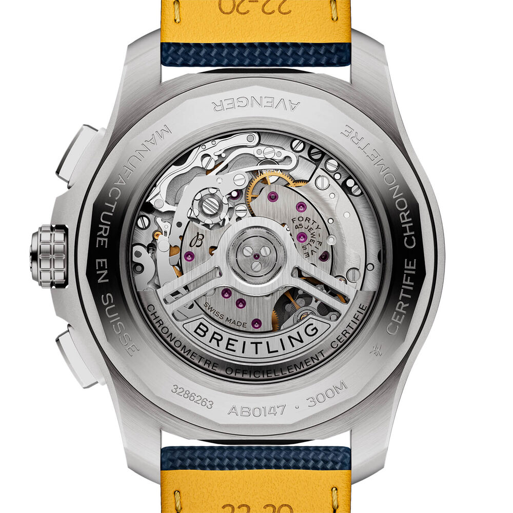 Breitling Avenger B01 Chronograph 44mm Blue Dial & Blue Leather Strap Watch image number 1