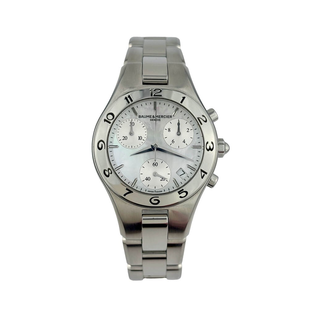 Pre-Owned Baume & Mercier Linea 32mm Silver Dial Steel Bracelet Watch