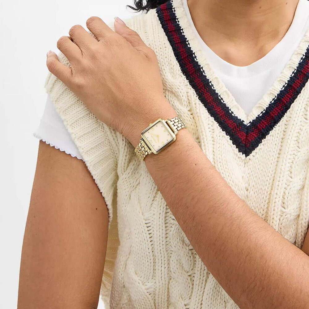 Coach Cass 28mm Champagne Dial Gold Tone Steel Bracelet Watch