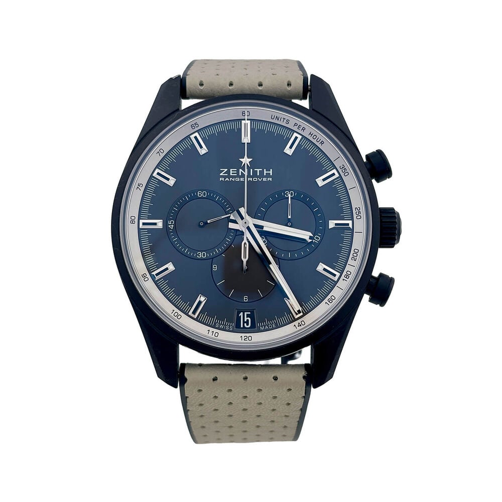 Pre-Owned Zenith El Primero Chronomaster Range Rover 42mm Black Dial Leather Strap Watch