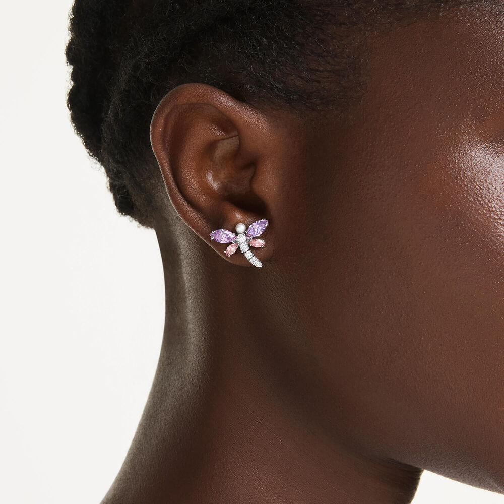 Swarovski x Ariana Grande Multicoloured Crystals & Cubic Zirconia Dragonfly Stud Earrings