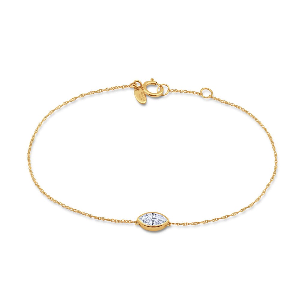 Born Contour 9ct Yellow Gold 0.30ct Marquise Lab Grown Diamond Bracelet