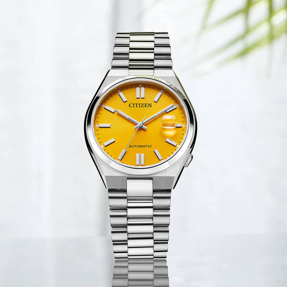 Citizen Tsuyosa 40mm Yellow Dial Steel Case Bracelet Watch image number 6