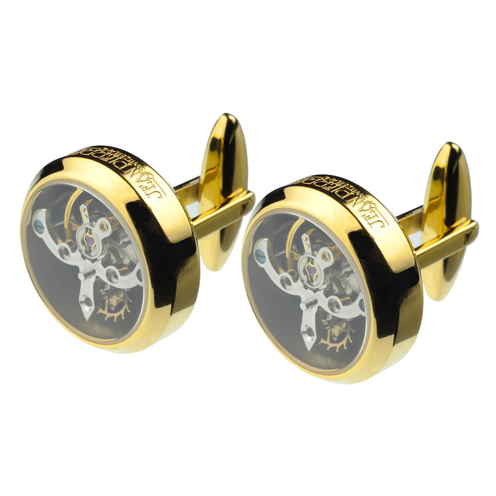 Jean Pierre Tourbillon gold-plated automatic movement cufflinks image number 0