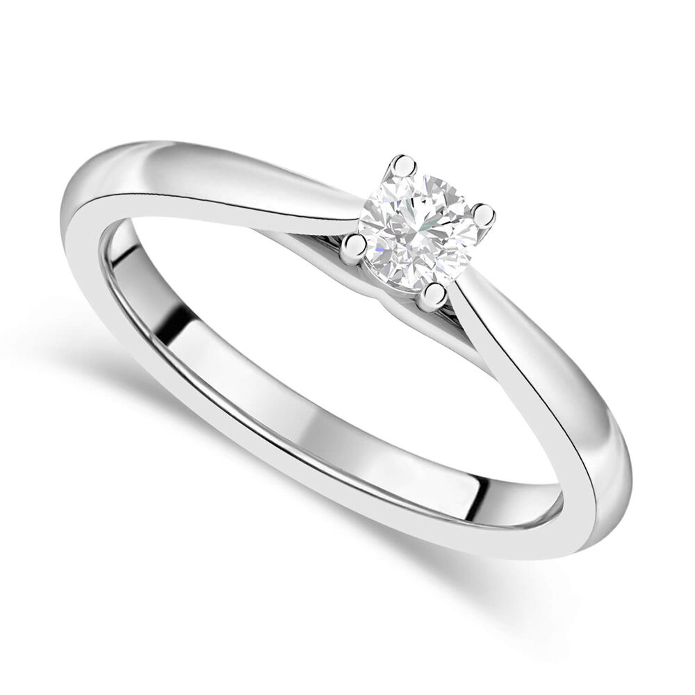 Platinum 0.25ct Round Diamond Orchid Setting Ring image number 0