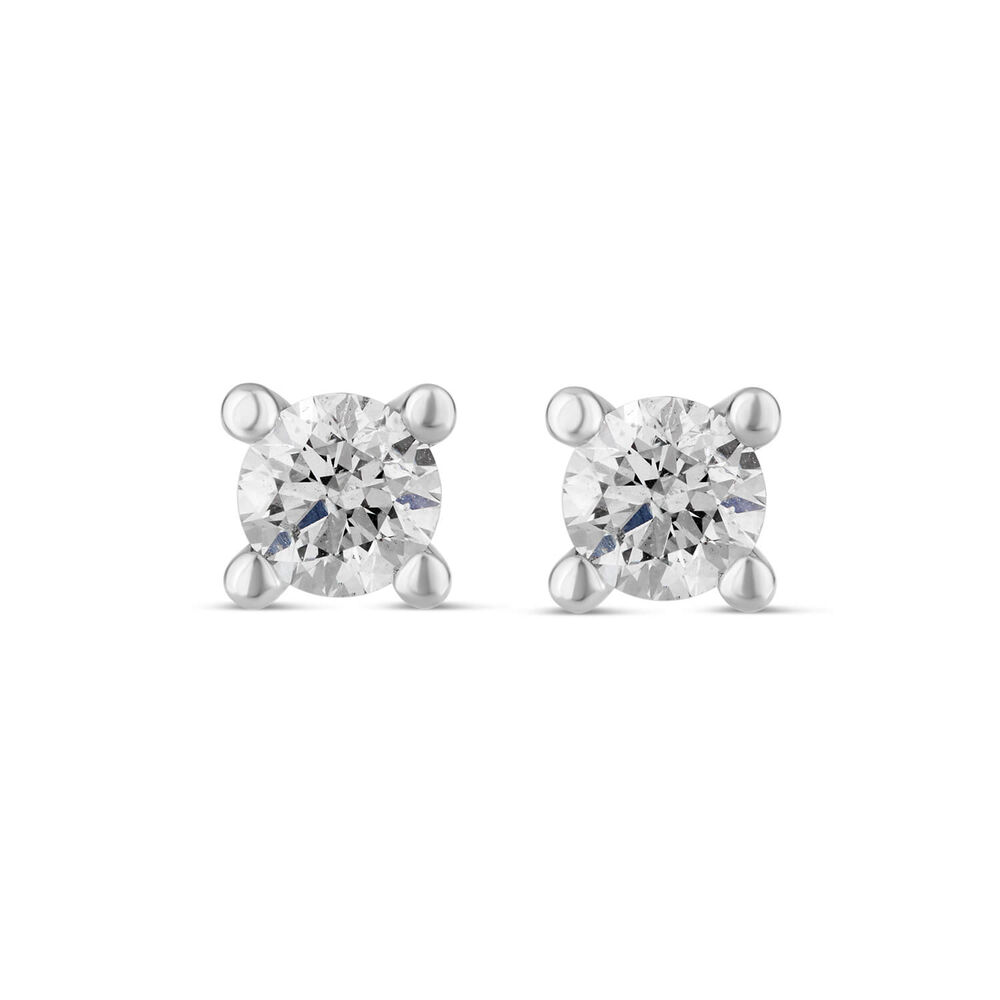 18ct White Gold 0.90ct Diamond Orchid Setting Earrings image number 0