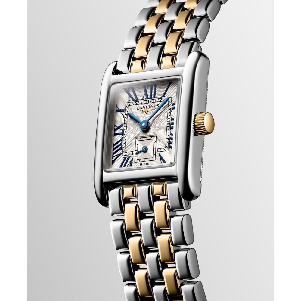 Longines Mini Dolcevita 21.5x29mm Silver Flinqué Dial Two Tone Bracelet Watch image number 2