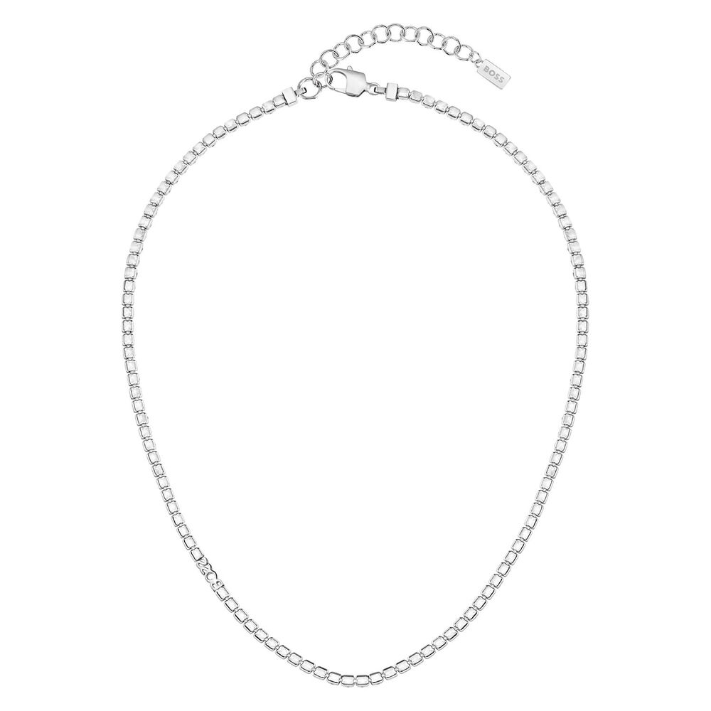 BOSS Stainless Steel Clear & Champagne Coloured Crystals Necklace