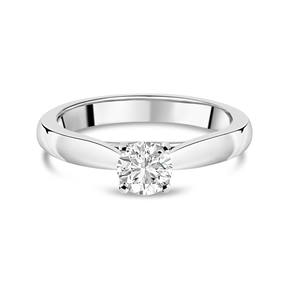 18ct White Gold 0.50ct Round Diamond Orchid Setting Ring image number 3