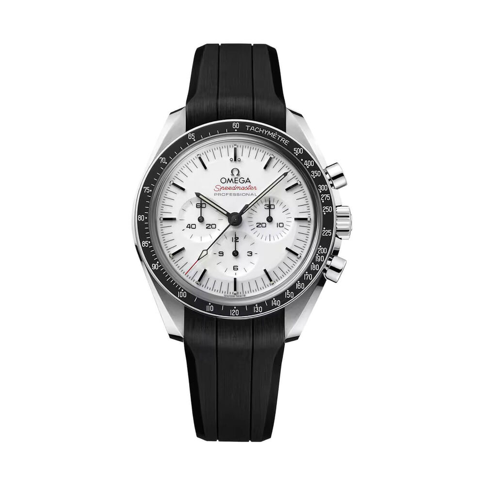 OMEGA Speedmaster Moonwatch Professional 42mm White Dial Black Rubber Strap Watch