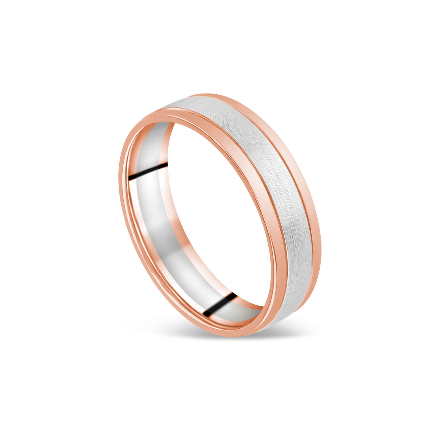 9ct Yellow Gold Platinum 3 Row Plated Men s Wedding Ring