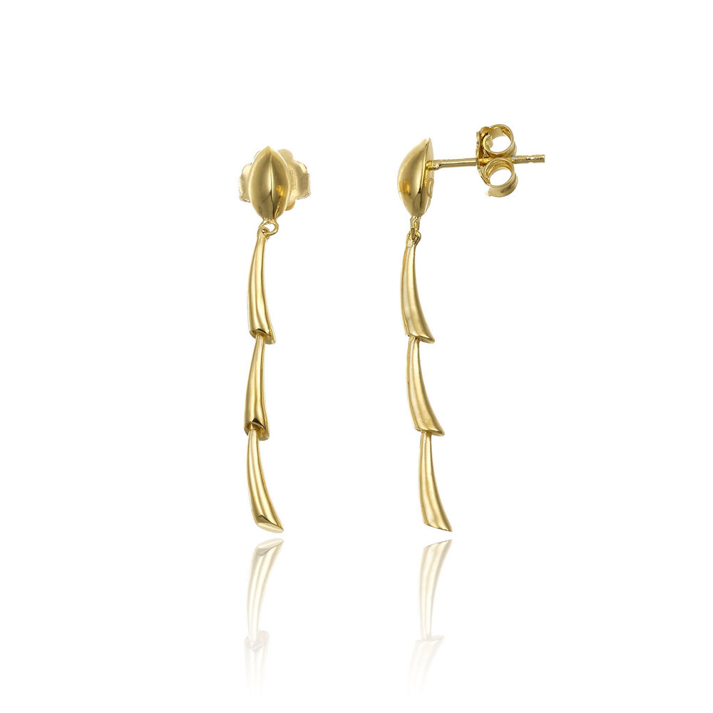 Chimento 18ct Yellow Gold Bamboo Collection Liberty Drop Earrings image number 0