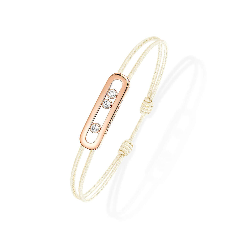 Messika Care(s) Rose Gold 0.09ct Diamond Cream Cord Bracelet