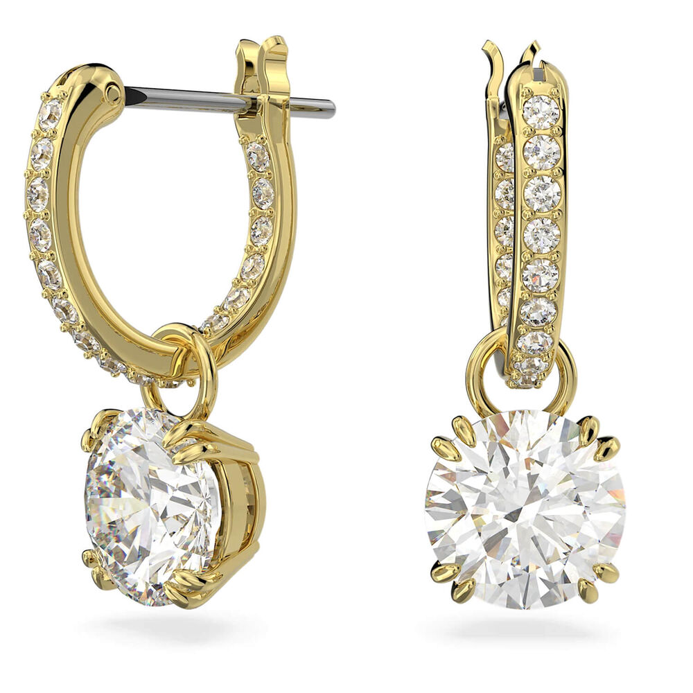 Swarovski Constella Yellow Gold Plated Cubic Zirconia Stud Earrings image number 0