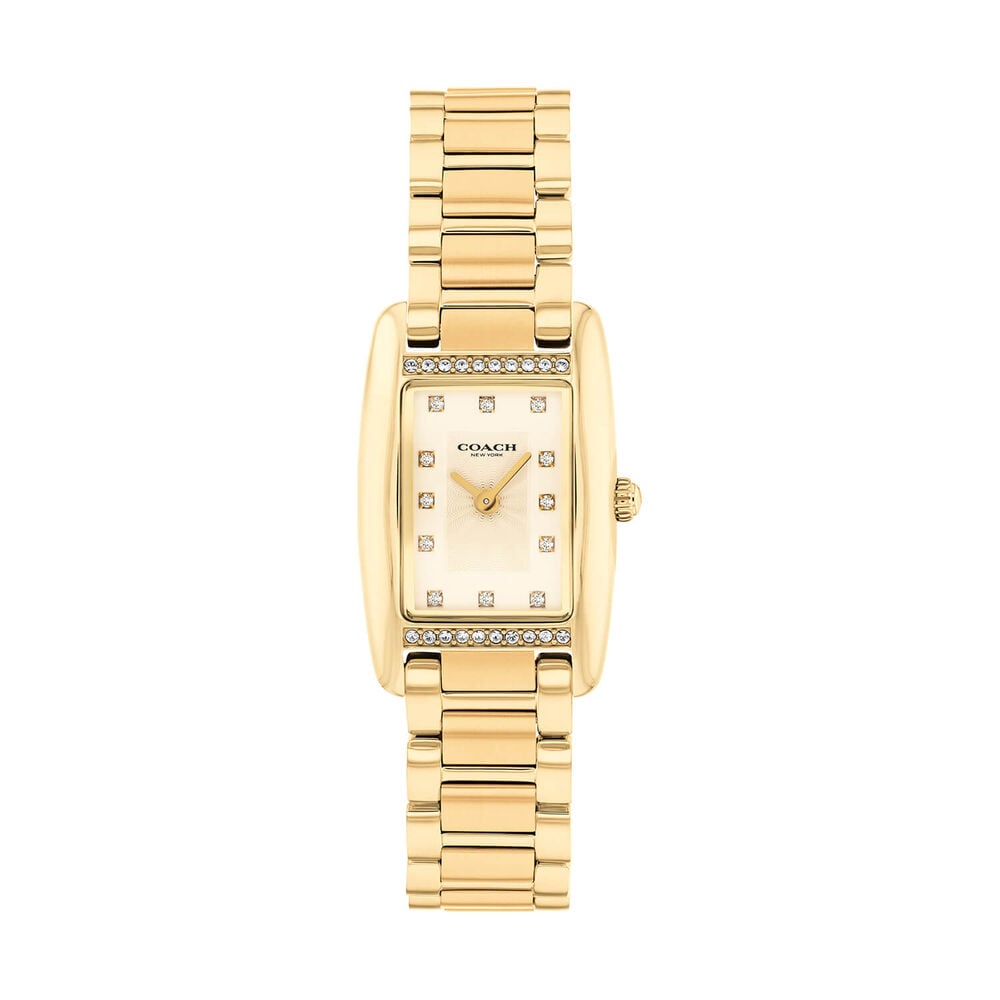 Coach Reese 24mm Gold Dial Crystal Dots Gold Tone Steel Bracelet Watch