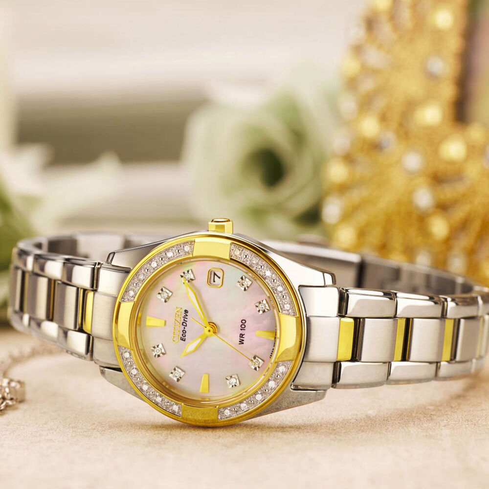 Citizen Eco-Drive Regent Mother of Pearl with Two-Tone Bracelet