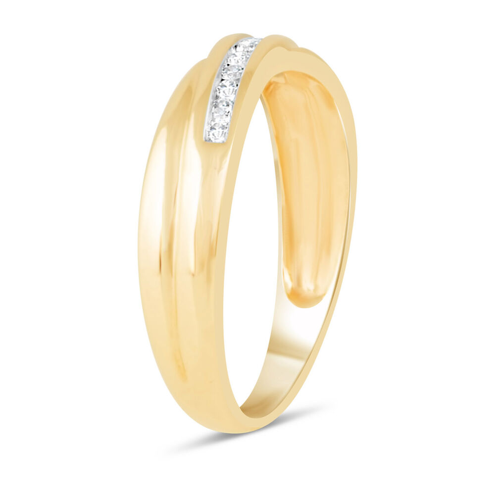 Ladies' 9ct Gold Crossover Diamond Wedding Ring image number 3