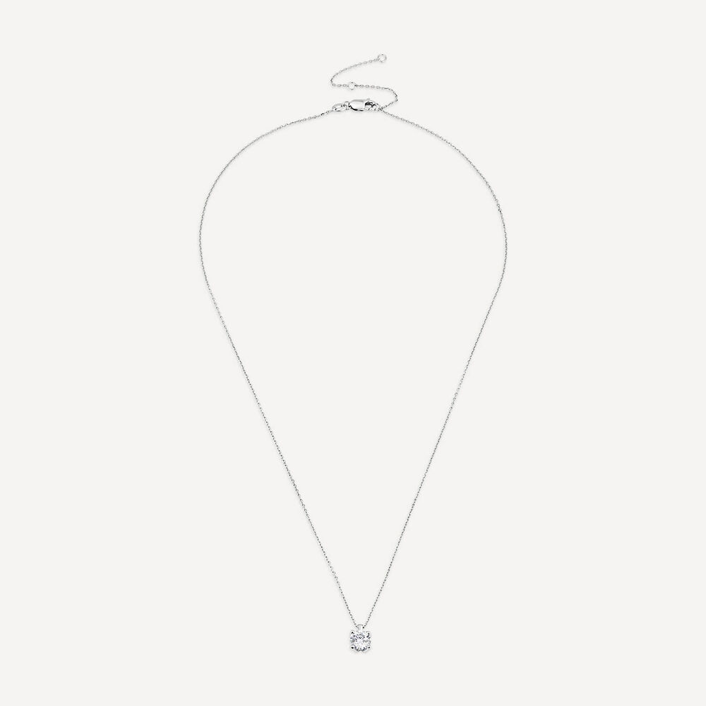 Born 9ct White Gold Lab Grown 0.70ct Diamond Round Brilliant Pendant image number 2