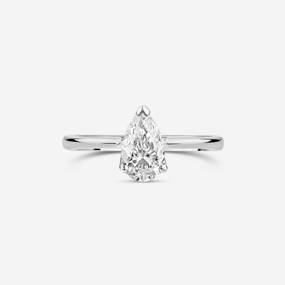 Born Platinum Lab Grown 1ct Pear Diamond Ring