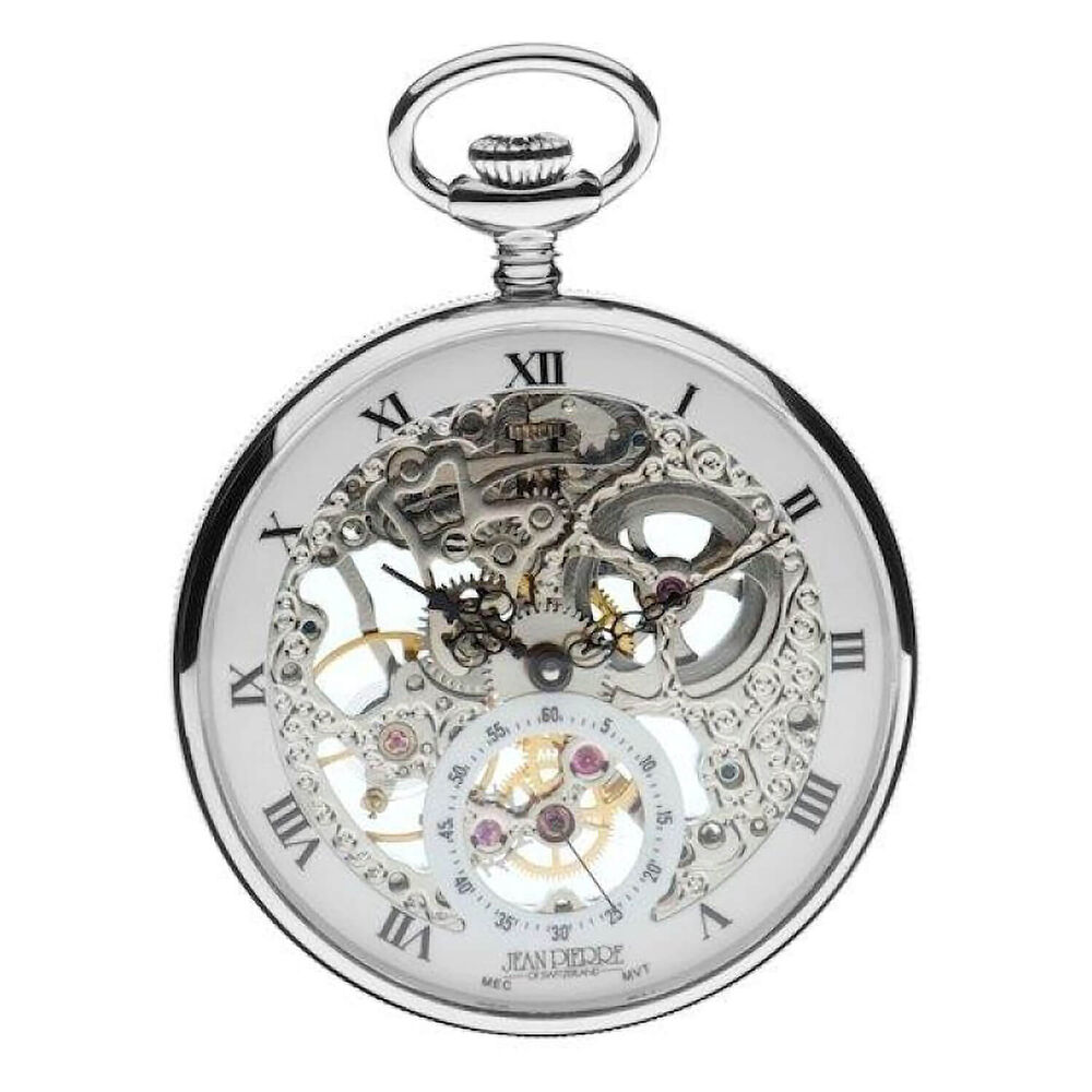 Jean Pierre Open Face Silver Pocket Watch
