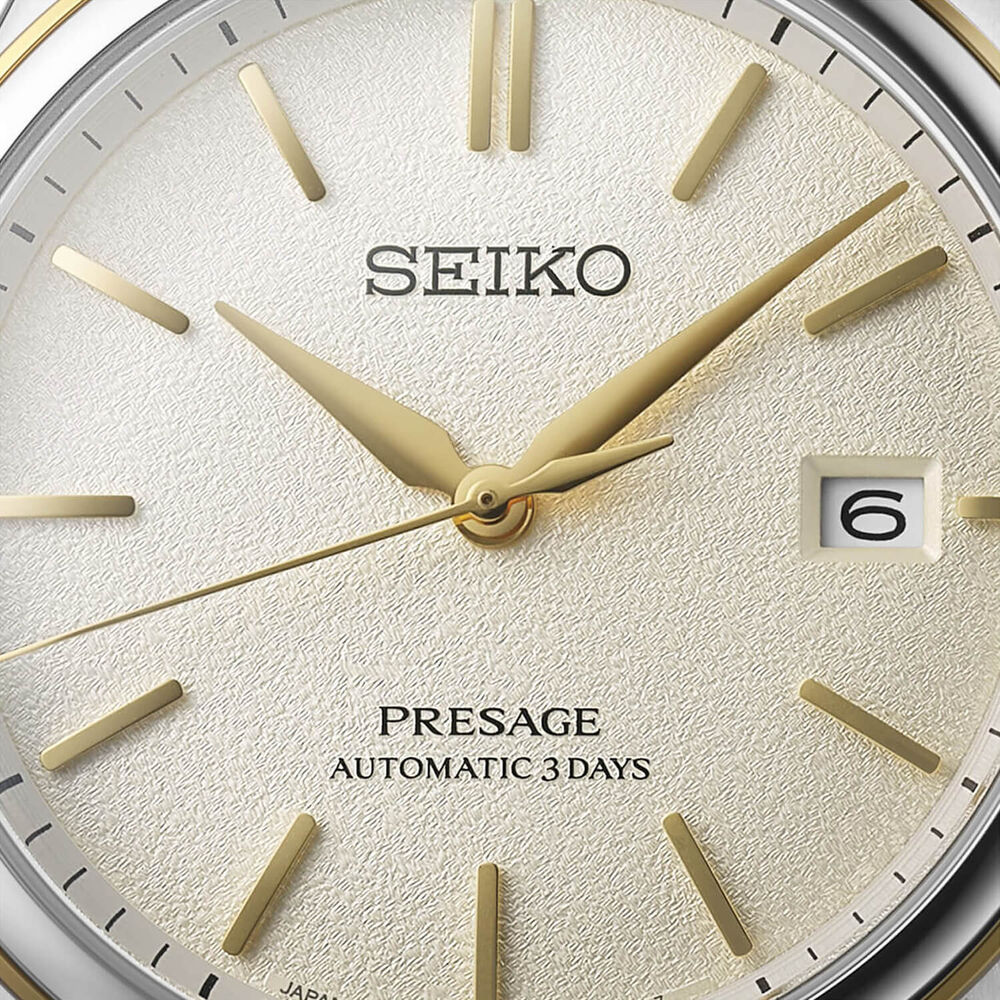 Seiko Presage Classic Series 40.2mm Delicate Cream Silk Dial Steel Bracelet Watch