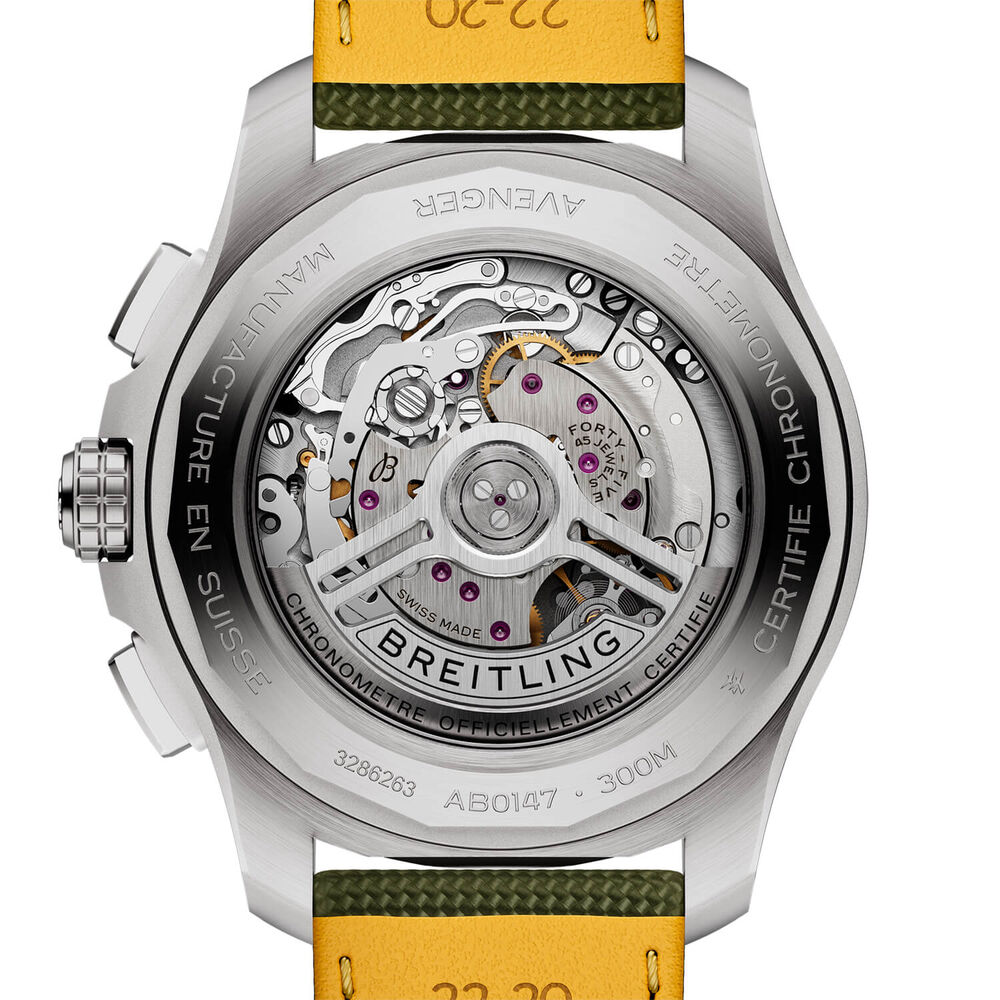 Breitling Avenger B01 Chronograph 44mm Green Dial & Green Leather Strap Watch image number 1
