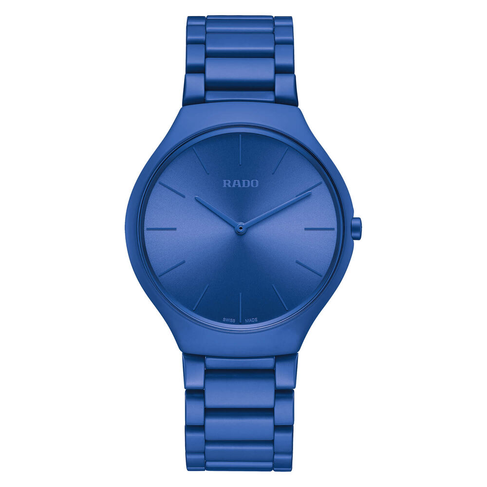 Rado True Thinline Les Couleurs Le Corbusier Ultramarine Dial Strap Watch