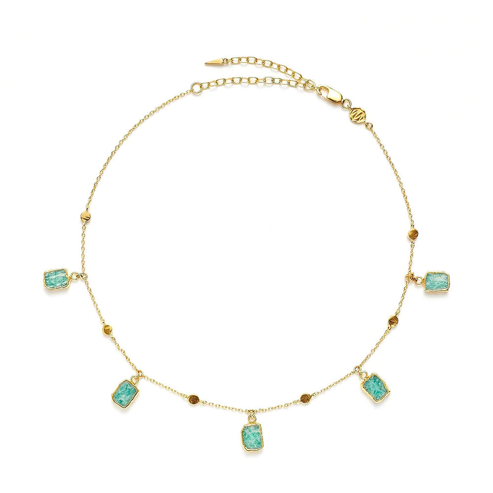 Missoma 18ct Gold Plated Brass Lena Amazonite Charm Choker Necklace