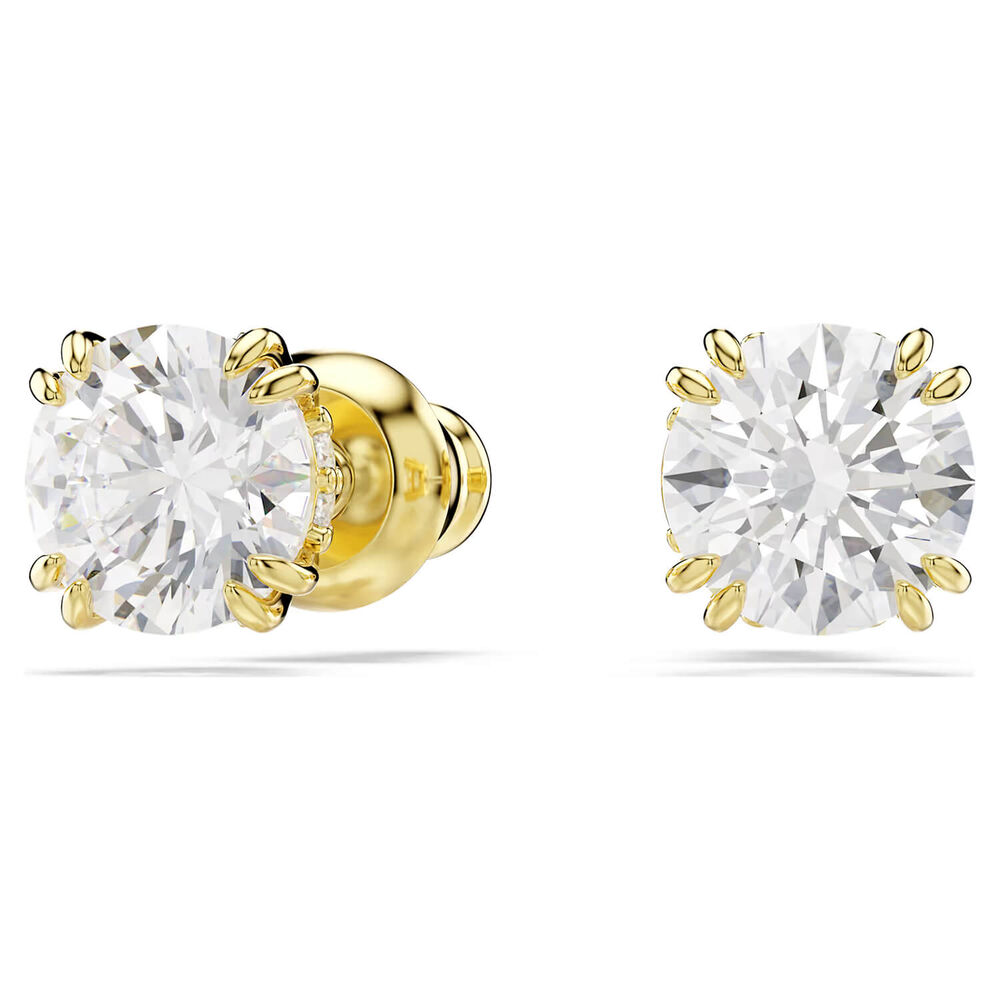 Swarovski Stilla Cubic Zirconia 18ct Yellow Gold Finished Stud Earrings